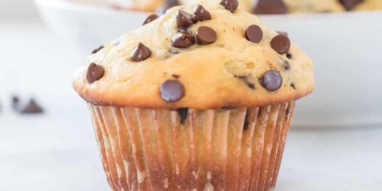 Muffins de iogurte com pepitas de chocolate