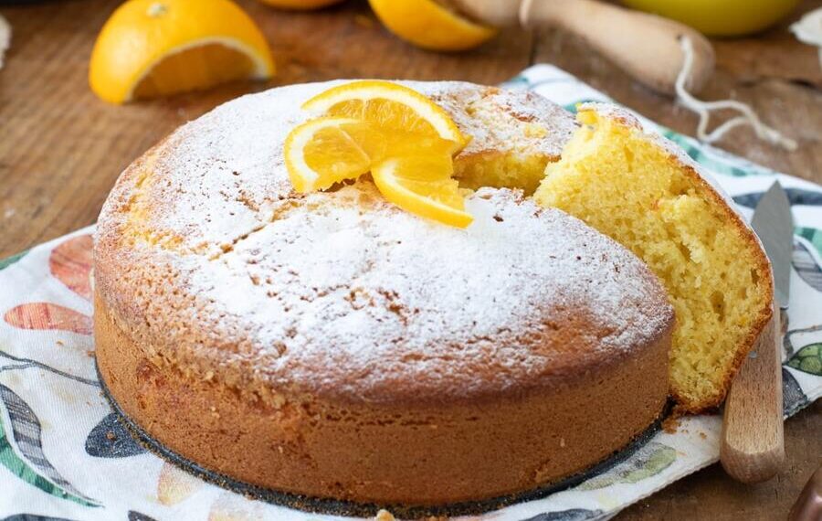 Bolo de laranja e mel