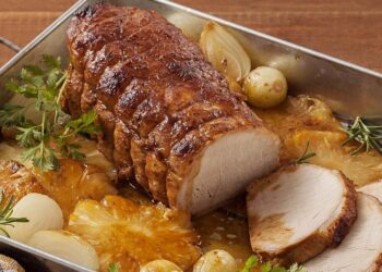 Lombinho de porco no forno com limão e alho