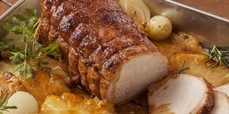 Lombinho de porco no forno com limão e alho