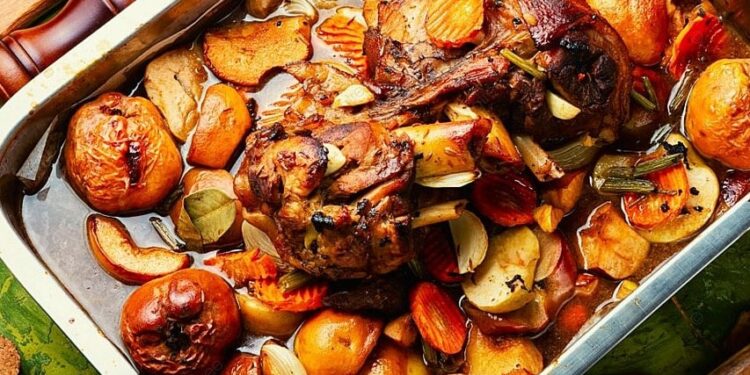 Carne de porco estufada com marmelos à portuguesa