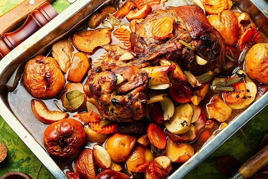 Carne de porco estufada com marmelos à portuguesa