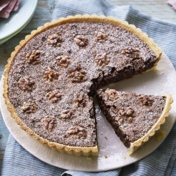 Tarte de noz e chocolate