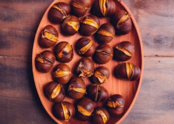 Castanhas assadas com mel