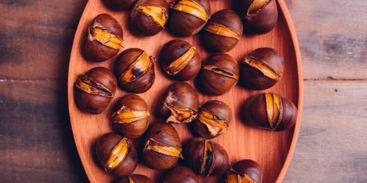 Castanhas assadas com mel