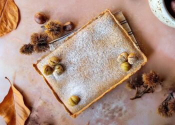 Tarte de castanhas com iogurte