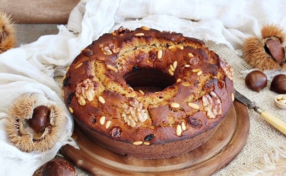 Bolo húmido de castanha