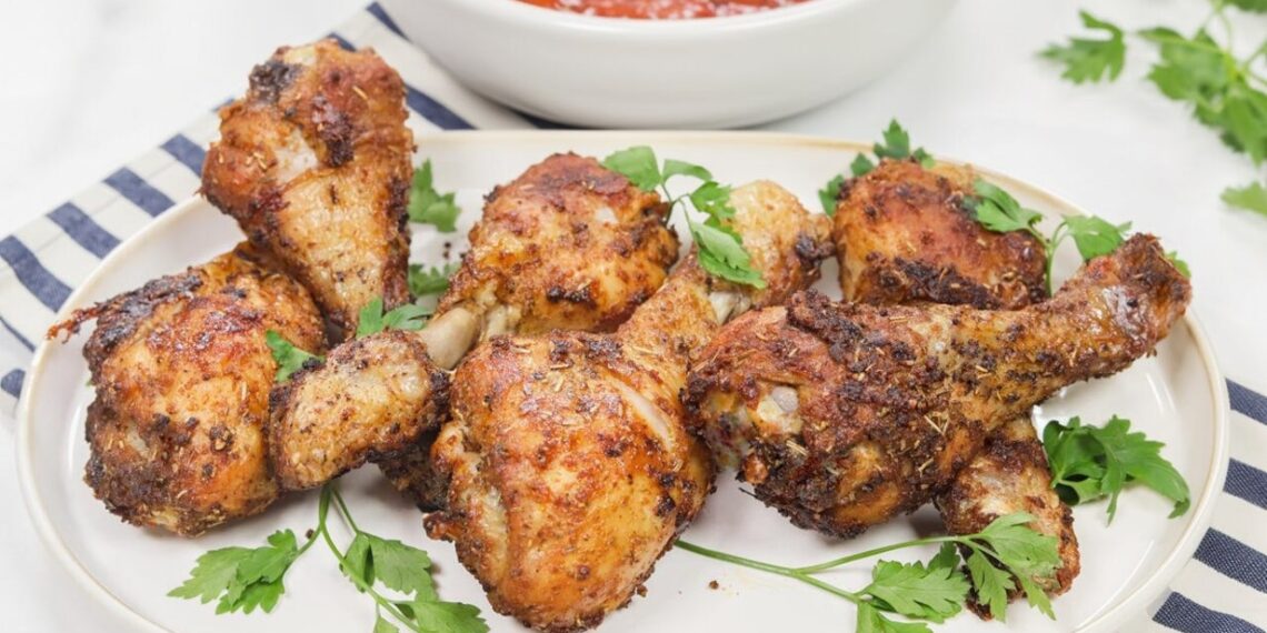 Frango assado no forno com erva-doce