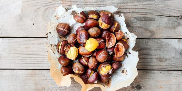 Castanhas assadas na airfryer