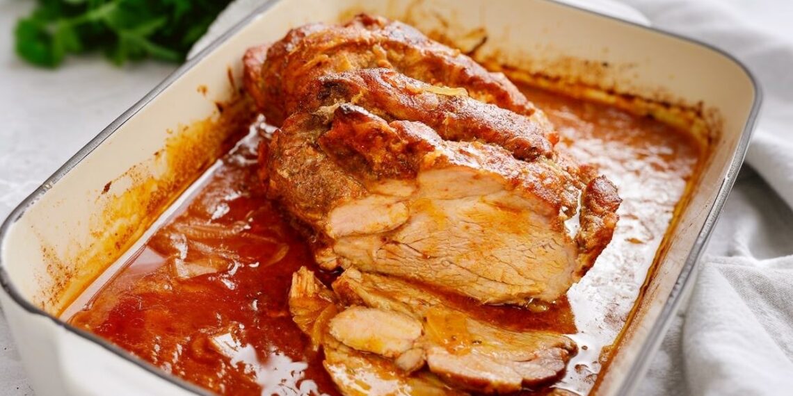 Cachaço de porco assado no forno