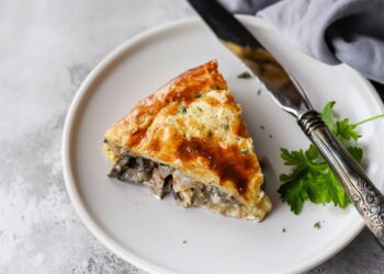 Tarte de frango com cogumelos