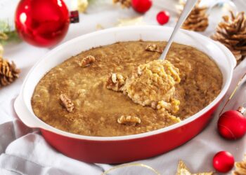 Migas doces com nozes