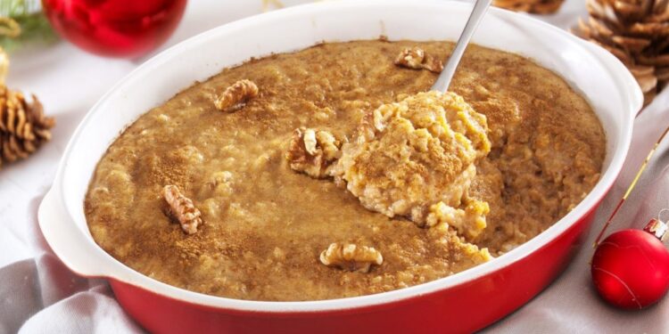 Migas doces com nozes