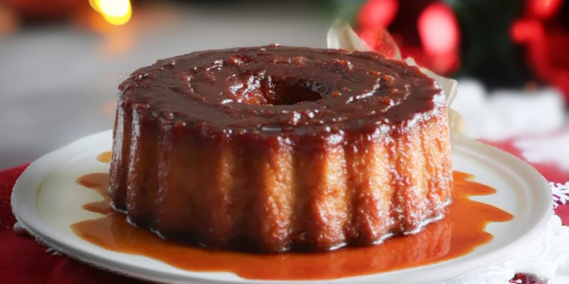 Pudim de Natal de bolacha Maria