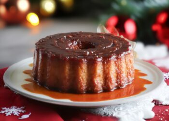 Pudim de Natal de bolacha Maria