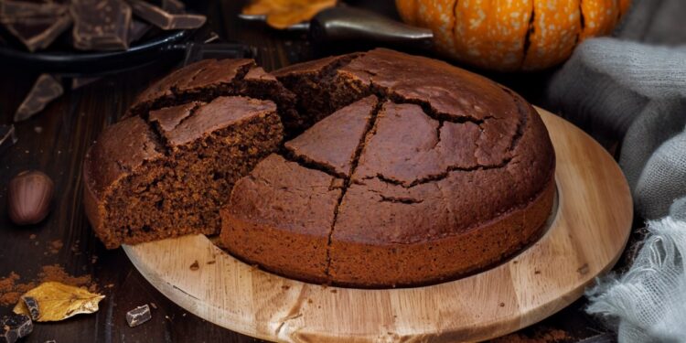 Bolo de abóbora com chocolate húmido e fofinho