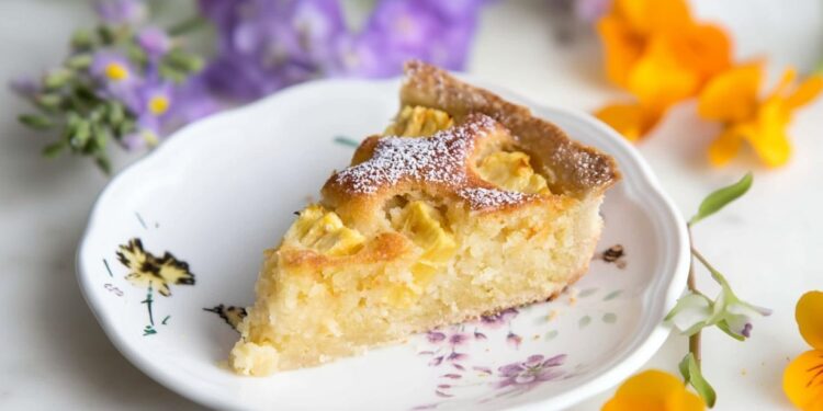 Tarte de ananás com amêndoa