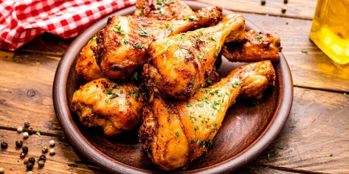 Pernas de frango crocantes na airfryer