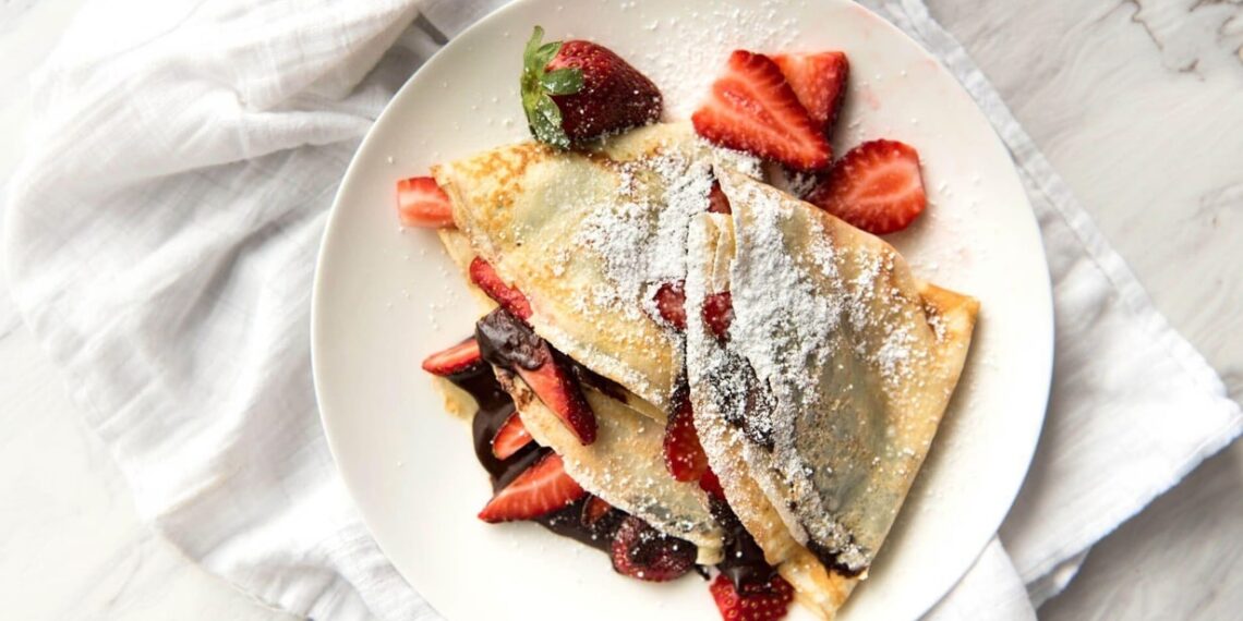Crepes de nutella com morangos