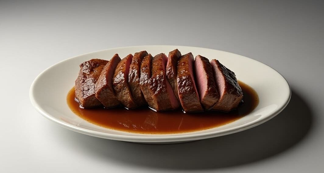 Bifes da vazia com molho à café