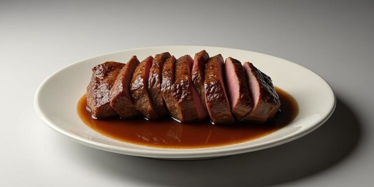 Bifes da vazia com molho à café