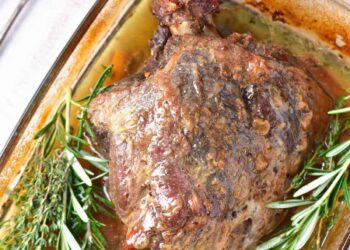 Perna de borrego no forno