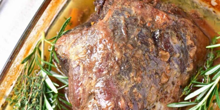 Perna de borrego no forno