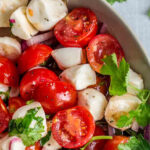 Salada de tomate com queijo fresco e orégãos
