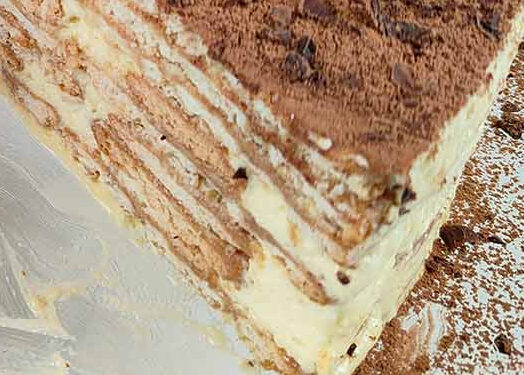 Bolo de bolacha cremoso na air fryer