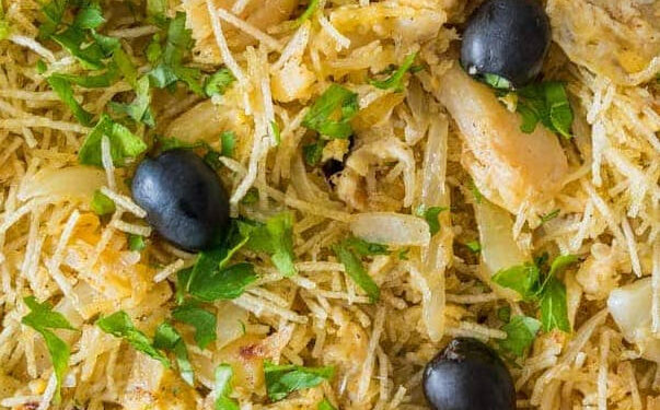 Bacalhau à Brás com batata-doce