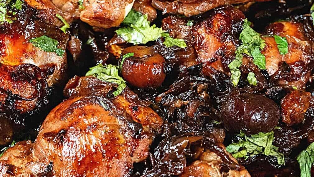 Frango no tacho com castanhas