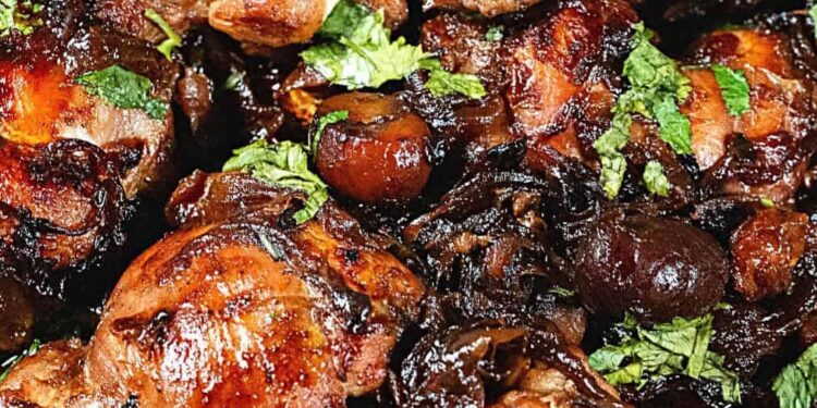 Frango no tacho com castanhas