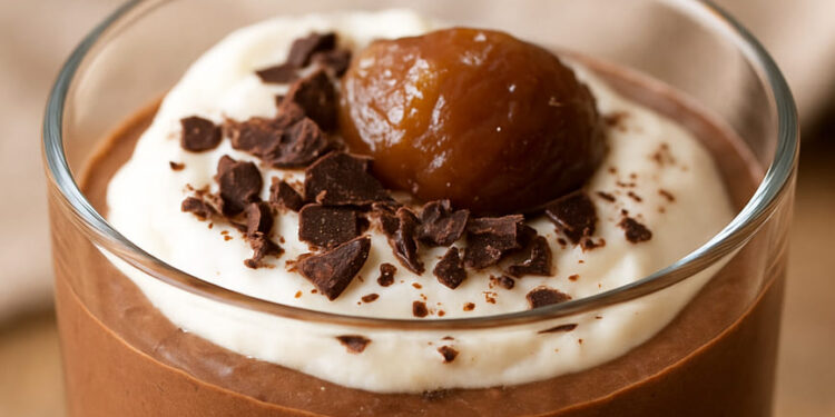 Mousse de castanhas com chocolate e flor de sal