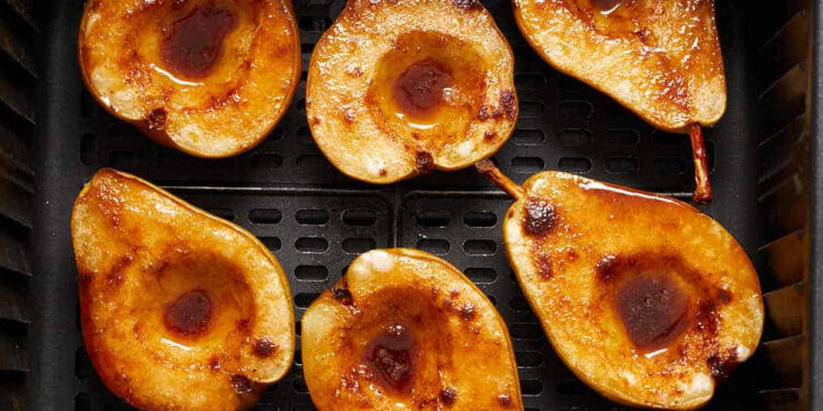 Pera assada na air fryer