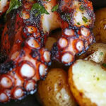 Polvo no forno com batatinhas e alho