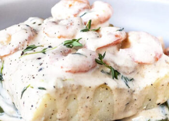 Lombinhos de pescada com camarão