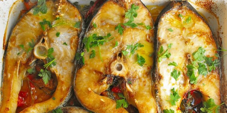 Perca na air fryer com limão, alho e ervas