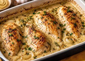 Frango cremoso no forno com mostarda e ervas aromáticas