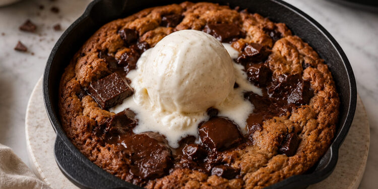 Cookie skillet de chocolate na air fryer