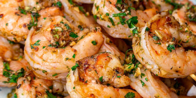 Espetadas de camarão na air fryer